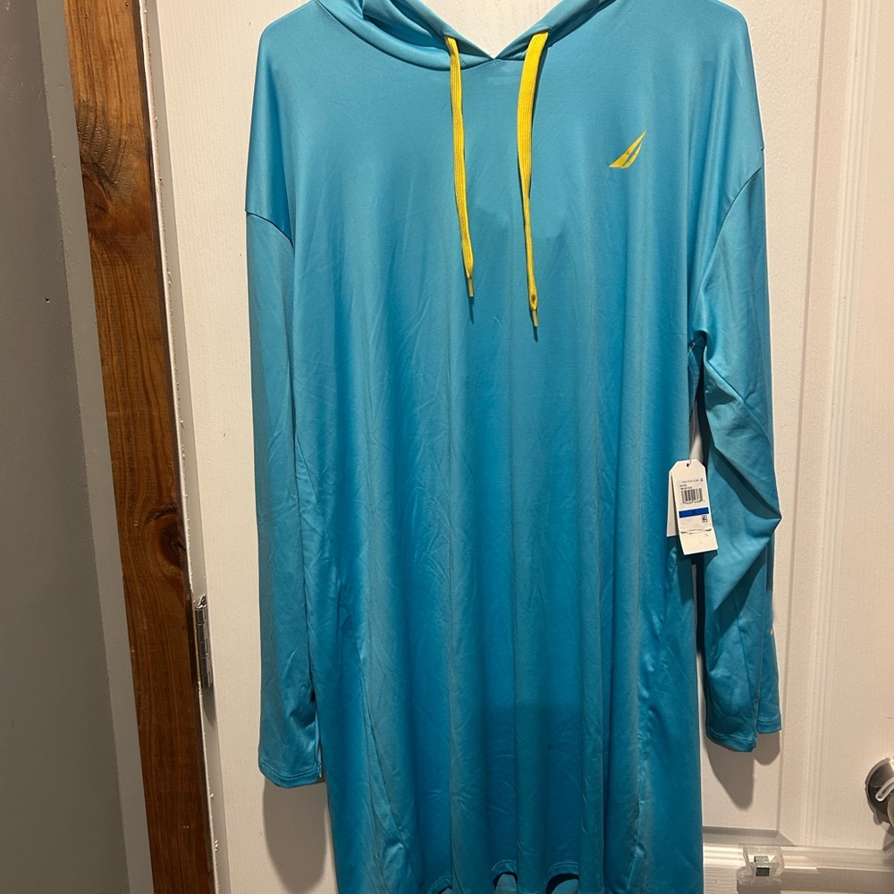 Nautica Twilight Blue SPF Tunic Swim coverup dress